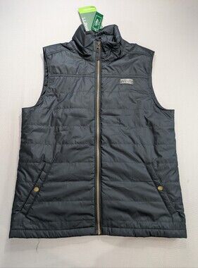 LL Bean Vest Mens Medium Black Mountain Classic Puffer Full Zip Lightweight